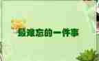 我难忘的一件事作文300字5篇